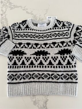 Old Navy Kids Fair Isle Dinosaur Sweater Boys’ Size 2T